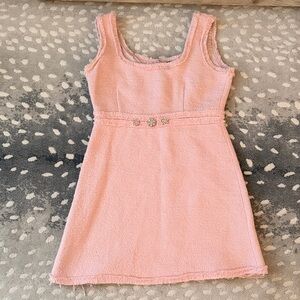 Zara Soft Pink Kids Dress with Floral Accents